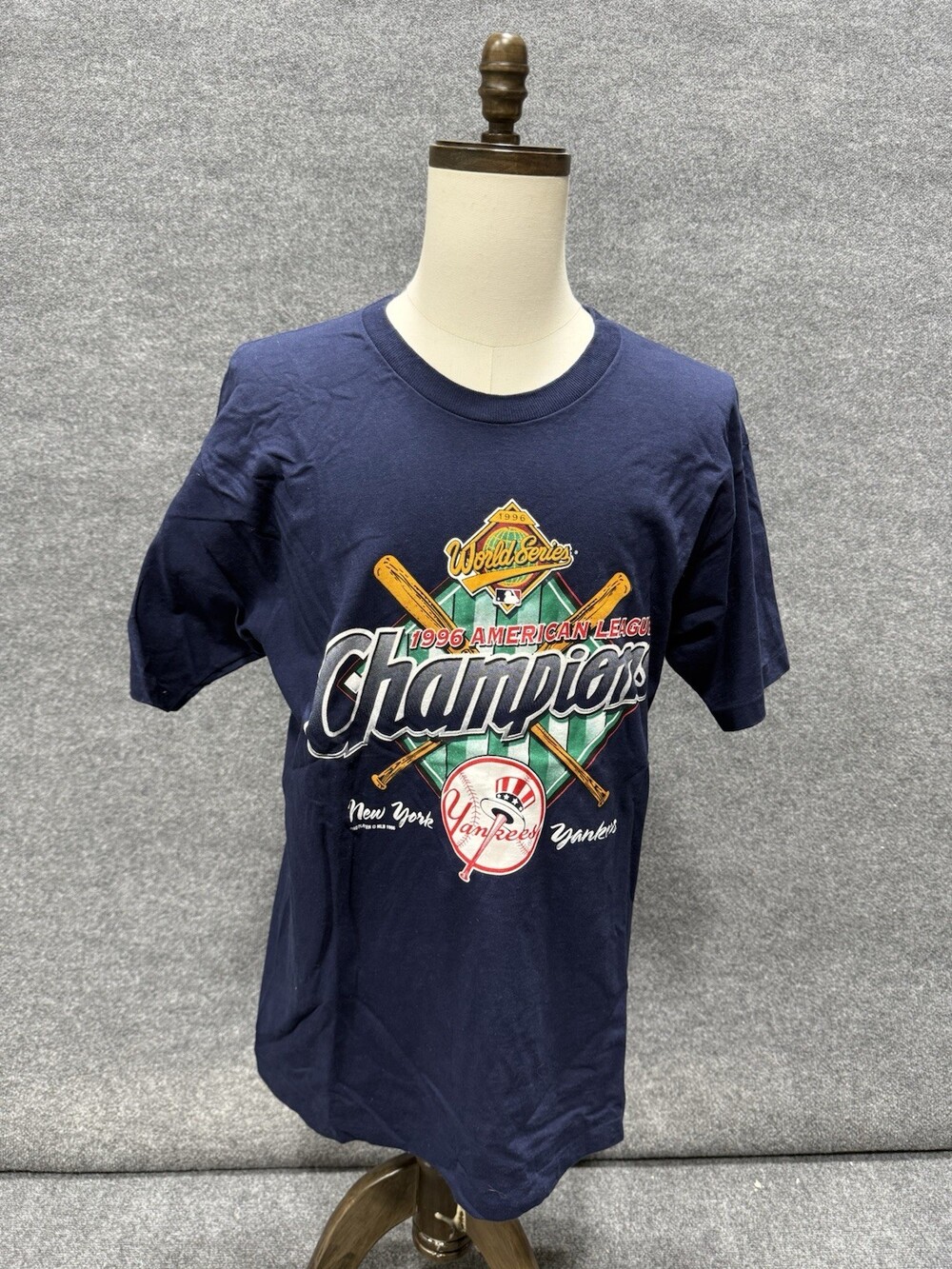 Vintage 1996 New York Yankees AL Champions World Series T-Shirt Pro Player L USA